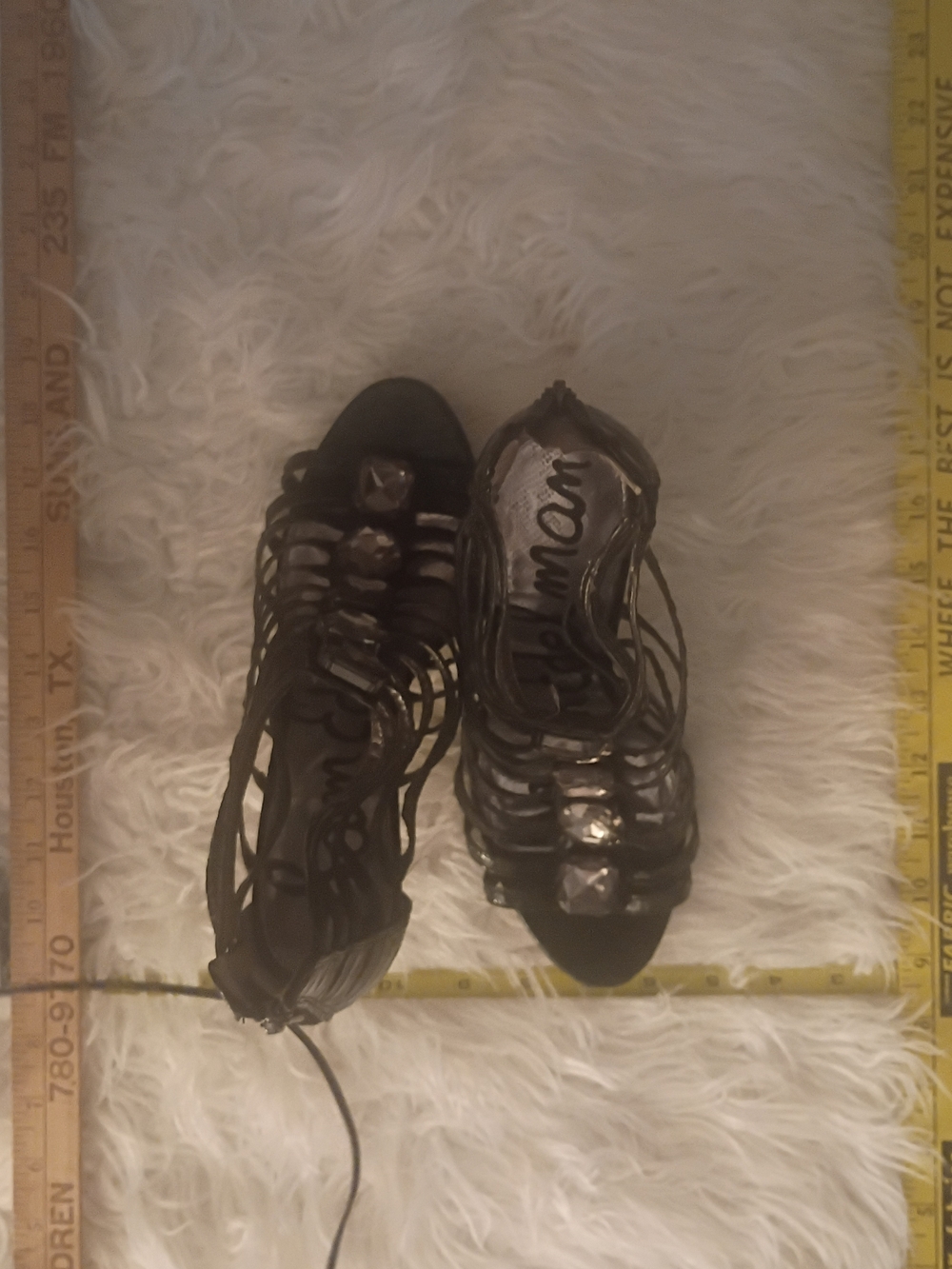 Sam Edelman Black Strappy Gemstone Sandals
